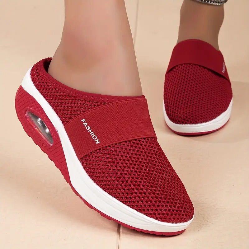 Aetos Breathable Women's Air Cushion Sports Red Chunky Sandal