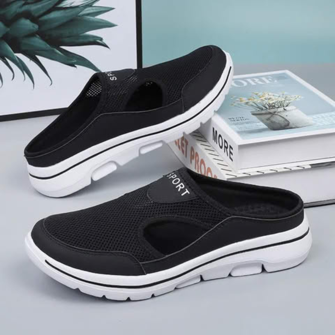 ⚡Aetos Men's Black Lightweight Orthopedic Breezeback Shoes