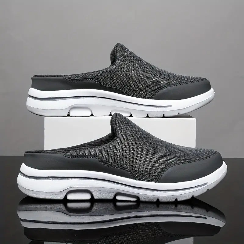 Aetos Men's Grey Lightweight Orthopedic Breezeback Shoes