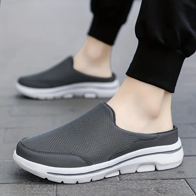 Aetos Men's Grey Lightweight Orthopedic Breezeback Shoes