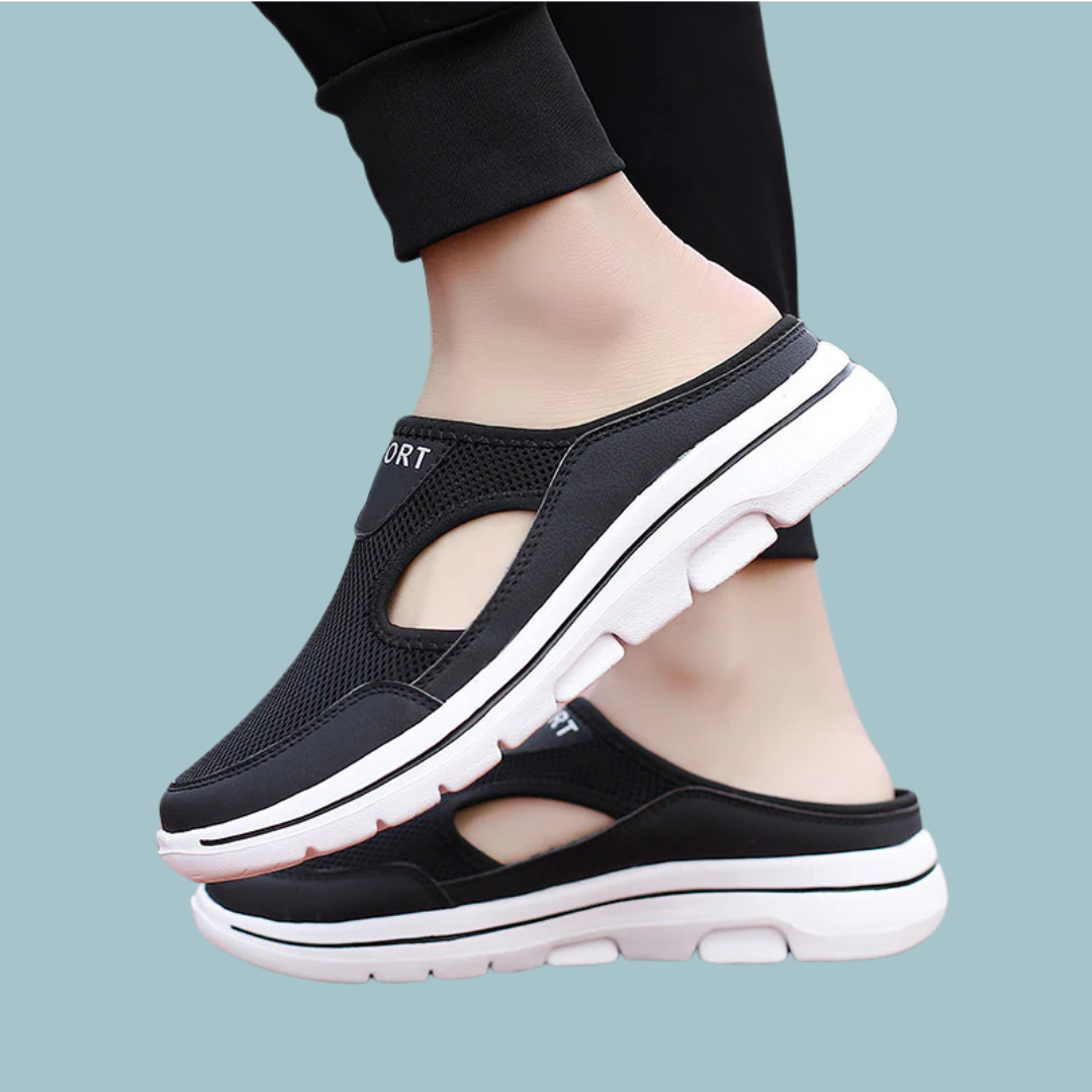 ⚡Aetos Men's Black Lightweight Orthopedic Breezeback Shoes