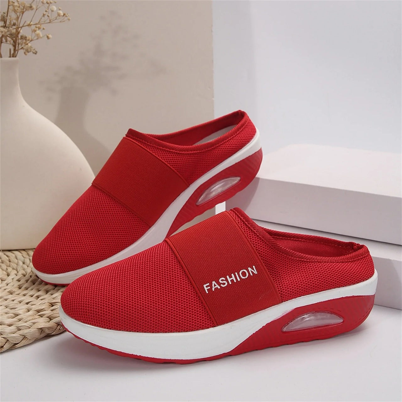 Aetos Breathable Women's Air Cushion Sports Red Chunky Sandal