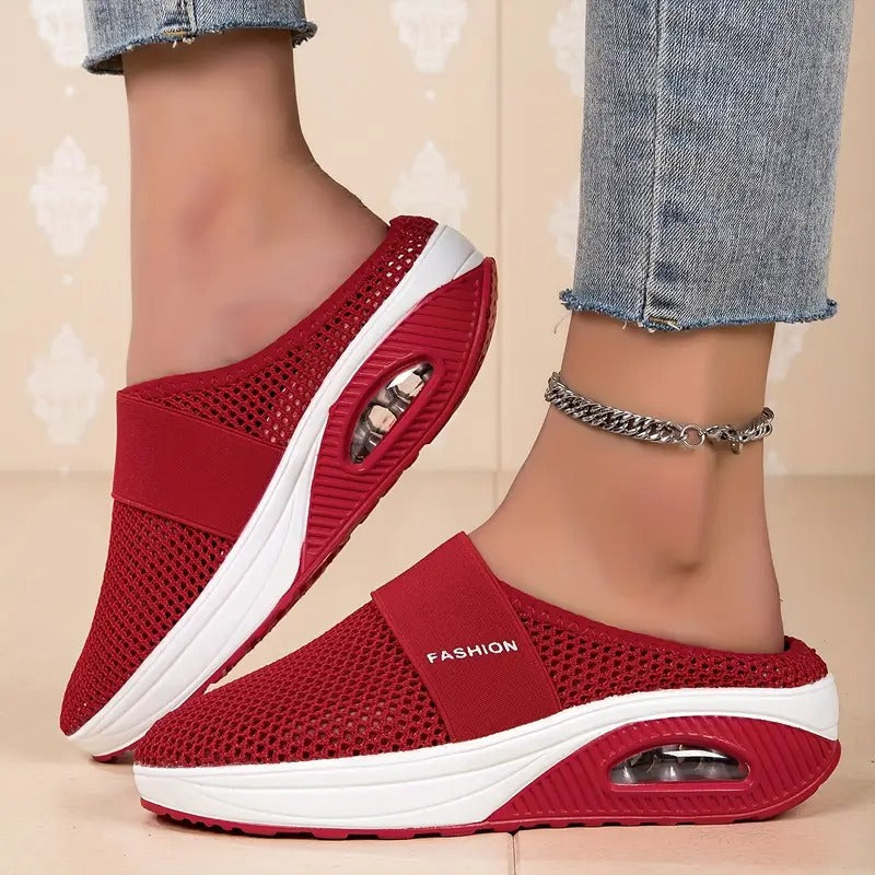 Aetos Breathable Women's Air Cushion Sports Red Chunky Sandal