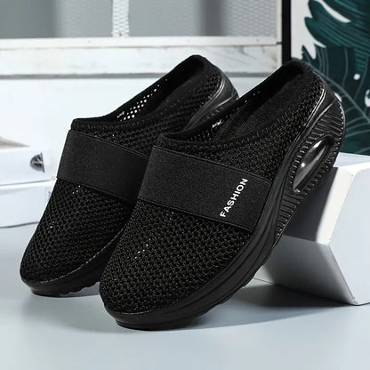 Aetos Breathable Women's Air Cushion Sports Black Chunky Sandal