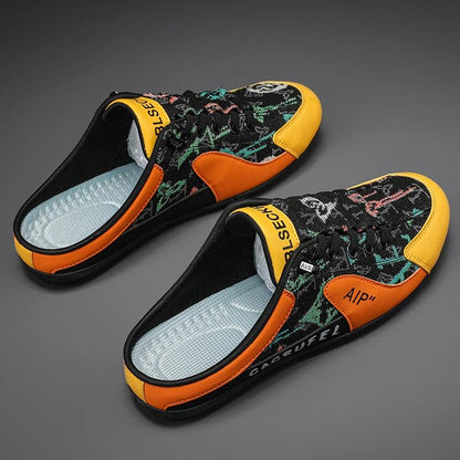 Aetos Men's Black Orange Half Casual Shoes.