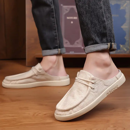Aetos Men’s Beige Linen Fisherman Slip-On Shoes