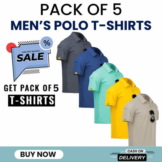 Pack of 5 Premium Polo T Shirts