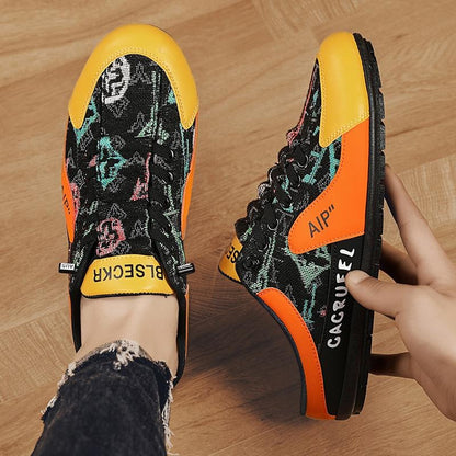 Aetos Men's Black Orange Half Casual Shoes.