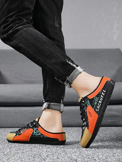 Aetos Men's Black Orange Half Casual Shoes.