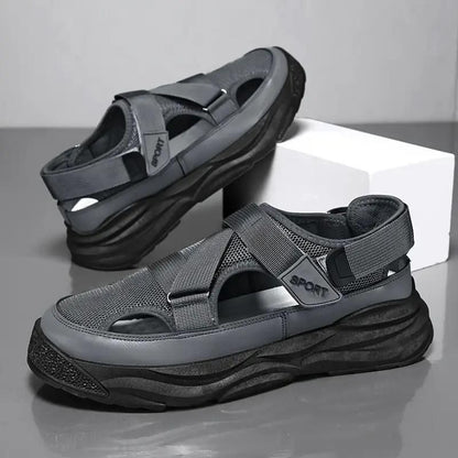 Men's Close Toe Breathable Sandals Grey