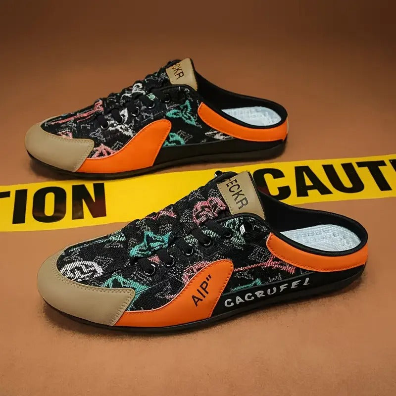 Aetos Men's Black Orange Half Casual Shoes.