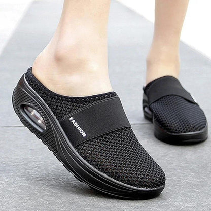 Aetos Breathable Women's Air Cushion Sports Black Chunky Sandal