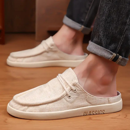 Aetos Men’s Beige Linen Fisherman Slip-On Shoes