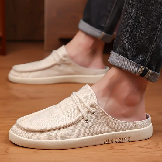 Aetos Men’s Beige Linen Fisherman Slip-On Shoes