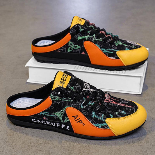 Aetos Men's Black Orange Half Casual Shoes.