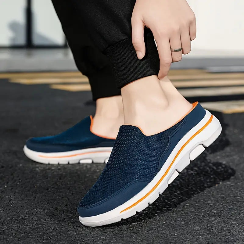 Aetos Men's Blue Lightweight Orthopedic Breezeback Shoes