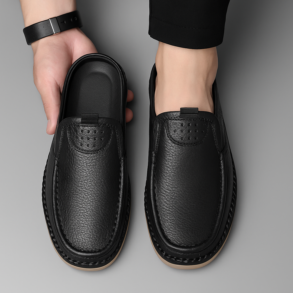 AETOS Men’s Black Classic Leather Slide