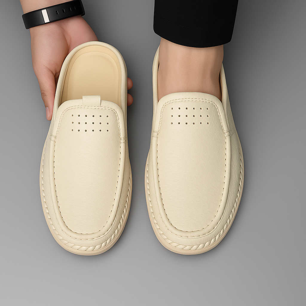 AETOS Men’s White Classic Leather Slide