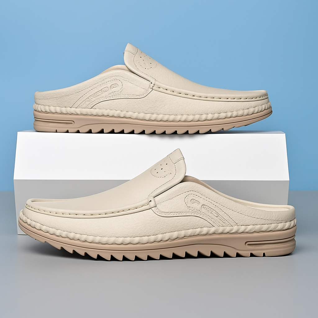 AETOS Men’s White Classic Leather Slide