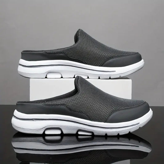 Aetos Men's Grey Lightweight Orthopedic Breezeback Shoes