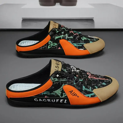 Aetos Men's Black Orange Half Casual Shoes.
