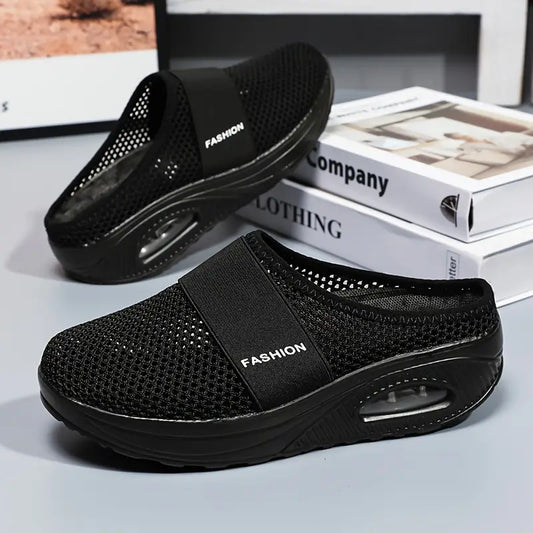 Aetos Breathable Women's Air Cushion Sports Black Chunky Sandal