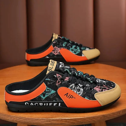 Aetos Men's Black Orange Half Casual Shoes.