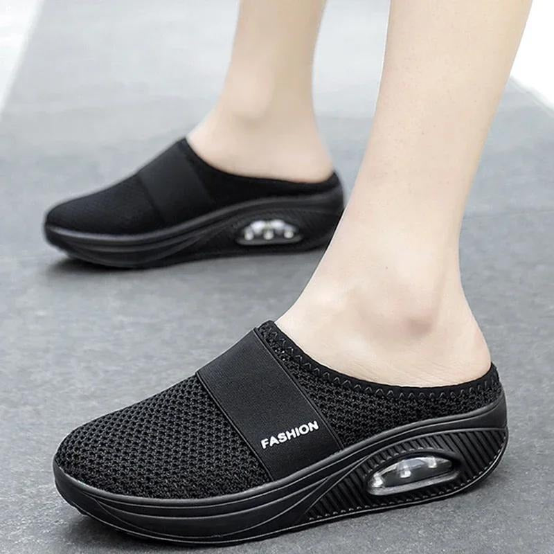 Aetos Breathable Women's Air Cushion Sports Black Chunky Sandal